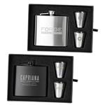 NST67814 Deluxe 5 oz. Flask and Shot Glass Gift Set With Custom Imprint 